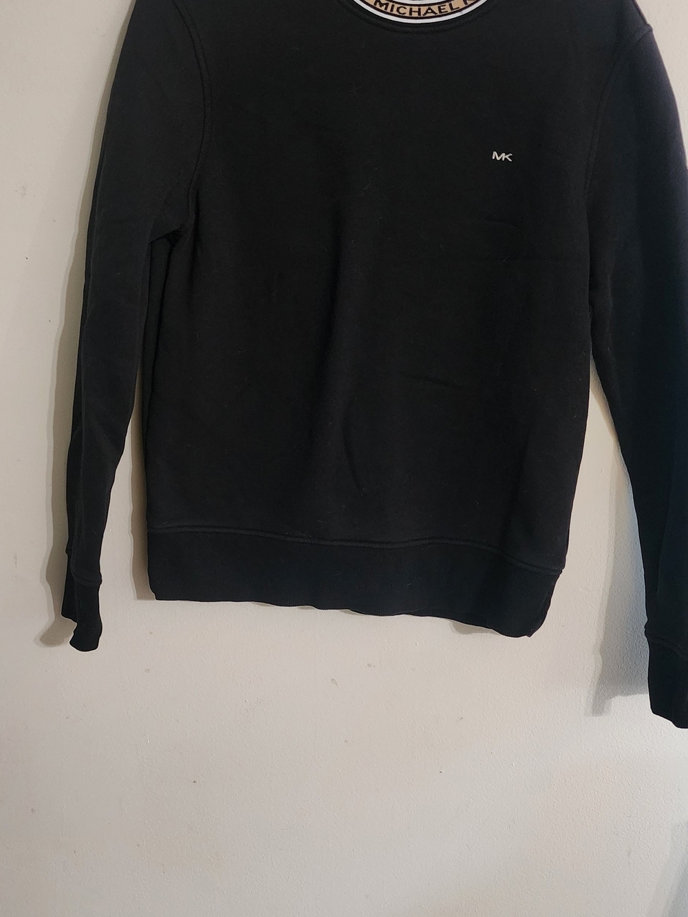 MICHAEL Michael Kors Black Logo Collar Crewneck Sweatshirt Size Small / S
